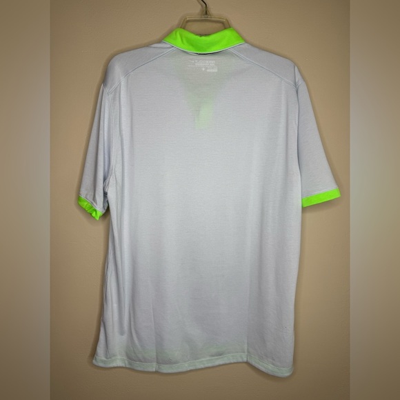 NWT Nike Golf Tour Performance Dri-Fit Polo Shirt Gray Green Trim United Large - Picture 2 of 14